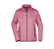 Куртка женская из вязаного флиса James Nicholson, розовый меланж/белый